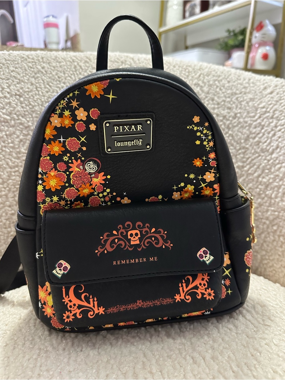 Pixar x Loungefly 'Remember Me' Floral Mini Backpack - Black